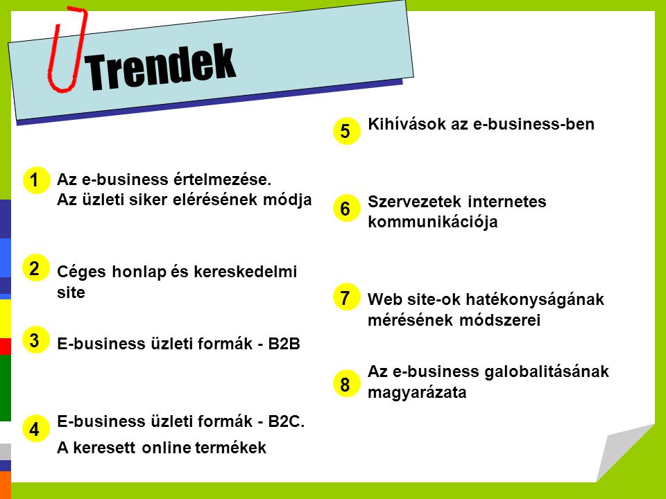 üzleti kereskedelmi trendek)